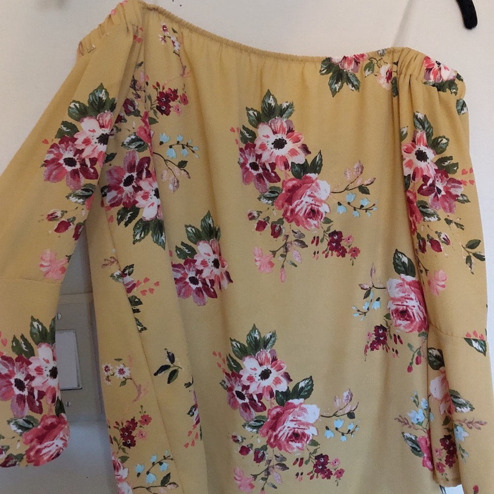 Flowing Floral Off-the-Shoulder Top